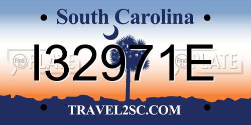 I32971E South Carolina License Plate