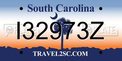 I32973Z South Carolina License Plate