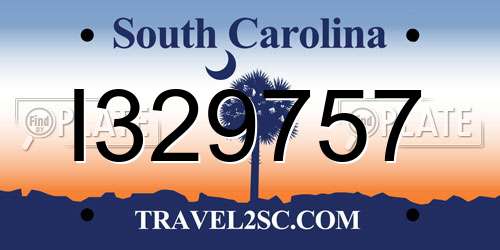 I329757 South Carolina License Plate