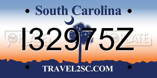 I32975Z South Carolina License Plate