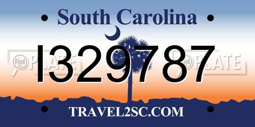 I329787 South Carolina License Plate