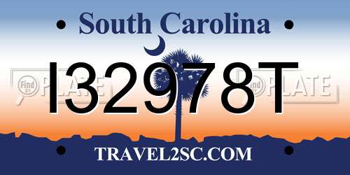 I32978T South Carolina License Plate