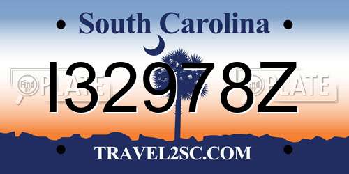 I32978Z South Carolina License Plate