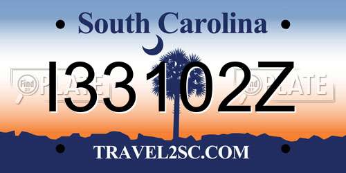 I33102Z South Carolina License Plate