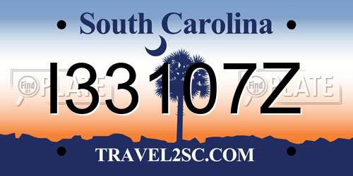 I33107Z South Carolina License Plate