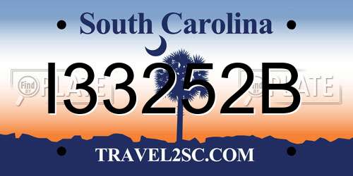 I33252B South Carolina License Plate