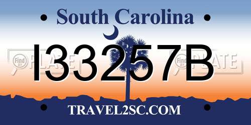 I33257B South Carolina License Plate