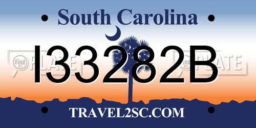I33282B South Carolina License Plate