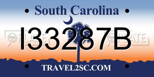 I33287B South Carolina License Plate