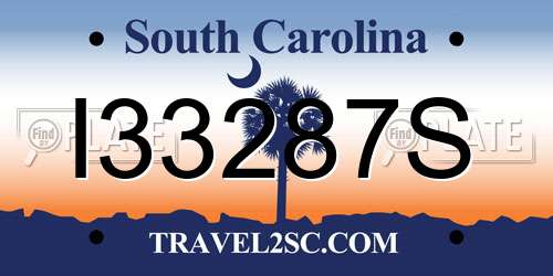 I33287S South Carolina License Plate