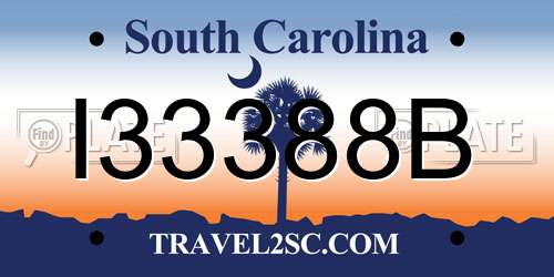 I33388B South Carolina License Plate