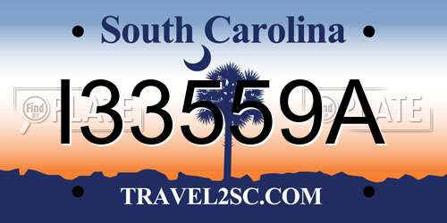 I33559A South Carolina License Plate