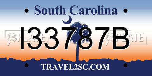 I33787B South Carolina License Plate