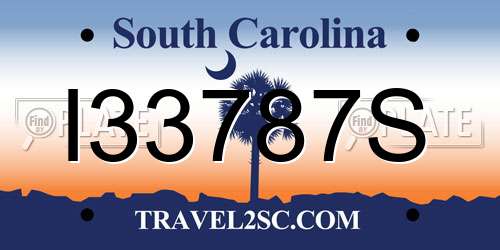 I33787S South Carolina License Plate