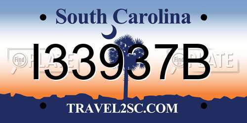 I33937B South Carolina License Plate