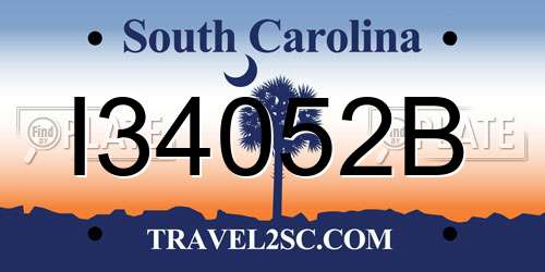 I34052B South Carolina License Plate
