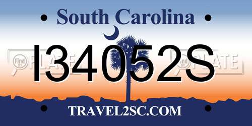 I34052S South Carolina License Plate