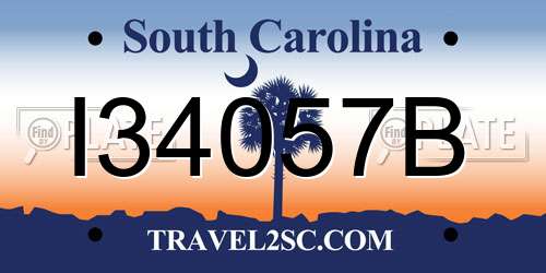 I34057B South Carolina License Plate