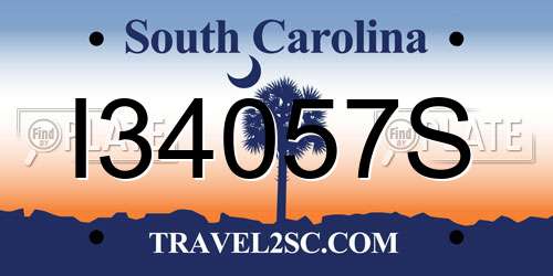 I34057S South Carolina License Plate