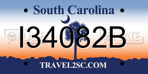 I34082B South Carolina License Plate