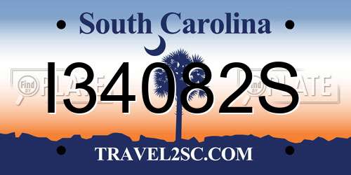 I34082S South Carolina License Plate