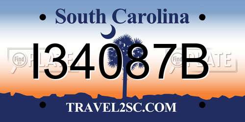 I34087B South Carolina License Plate