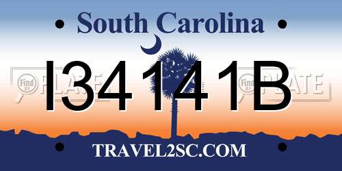 I34141B South Carolina License Plate
