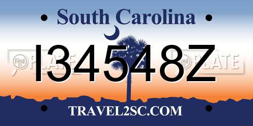 I34548Z South Carolina License Plate