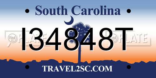 I34848T South Carolina License Plate