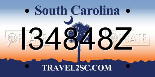 I34848Z South Carolina License Plate