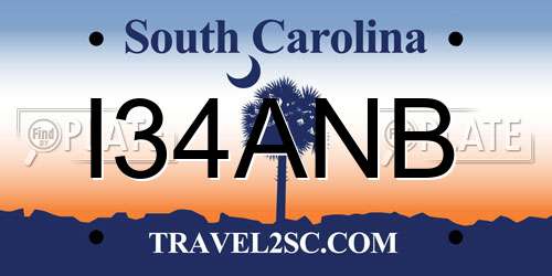 I34ANB South Carolina License Plate