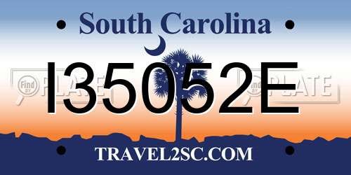 I35052E South Carolina License Plate