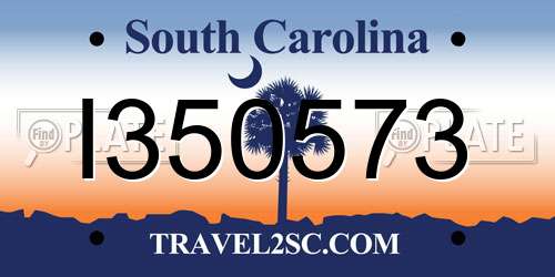 I350573 South Carolina License Plate