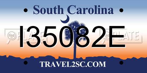 I35082E South Carolina License Plate