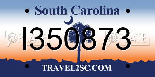 I350873 South Carolina License Plate