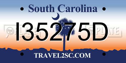 I35275D South Carolina License Plate