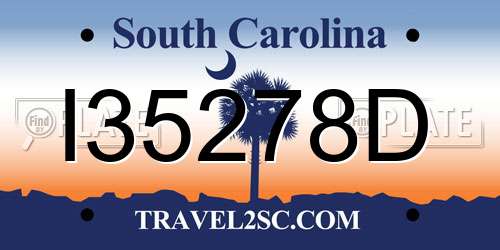I35278D South Carolina License Plate