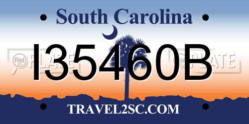 I35460B South Carolina License Plate