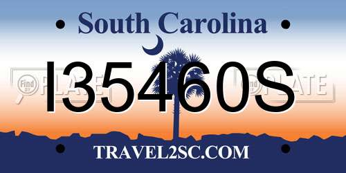 I35460S South Carolina License Plate