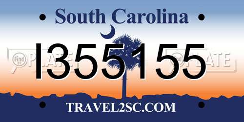 I355155 South Carolina License Plate