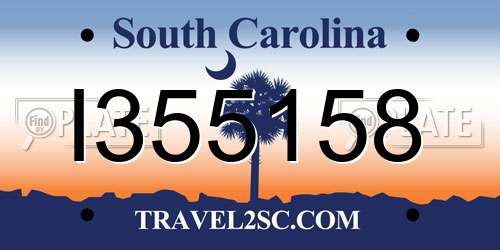 I355158 South Carolina License Plate