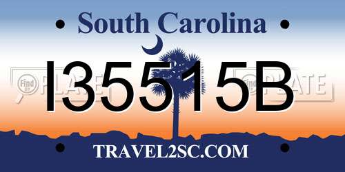 I35515B South Carolina License Plate