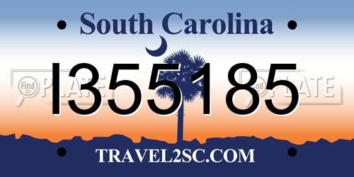 I355185 South Carolina License Plate