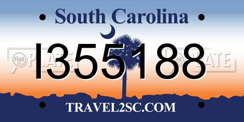 I355188 South Carolina License Plate