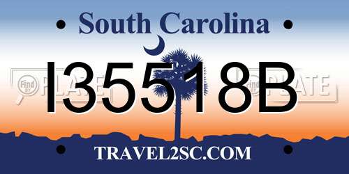 I35518B South Carolina License Plate