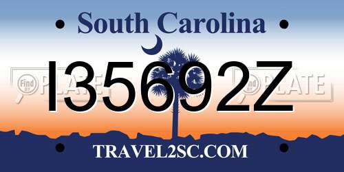 I35692Z South Carolina License Plate