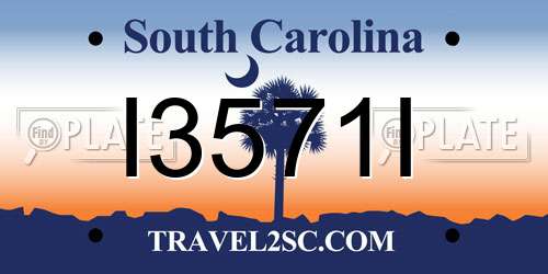 I3571I South Carolina License Plate