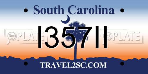 I357II South Carolina License Plate
