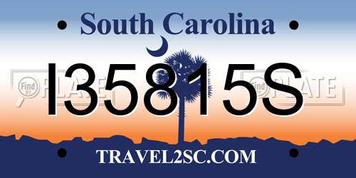 I35815S South Carolina License Plate