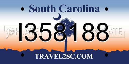 I358188 South Carolina License Plate